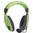 Наушники Defender HN-750 с микрофоном, стерео, регулятор громкости, цвет зеленый 2 м.