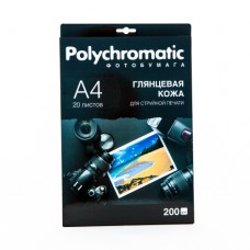 Фотобумага A4/200/20л глянцевая КОЖА Jet-Print Polychromatic