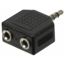 Адаптер аудио Ningbo 2xJack 3.5 (f)/Jack 3.5 (m) черный (JAAA095-B)