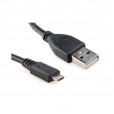 Кабель USB 2.0 Am - MICRO USB  0.3м, экран, черный Гарнизон GCC-mUSB2-AMBM-0.3M